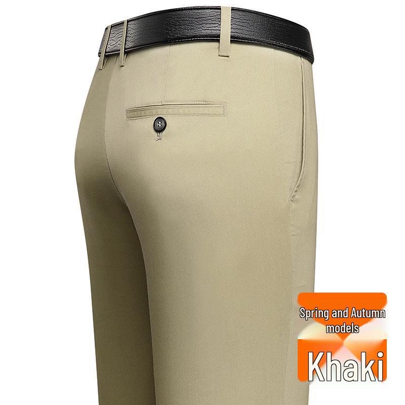 Thickened Winter Trousers: Casual Dress Pants for Middle-Aged Men