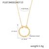 Korean Geometric Circle Pendant Y-Tassel Choker, Layerable Cool Style, Gold-Plated Titanium Steel Necklace