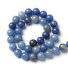 Blue Aventurine Stone Natural Round Beads 15"Strand Smooth Loose Spacer Beads 4/6/8/10/12mm for Jewelry Making DIY Bracelets Accessories