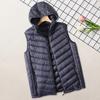 Men Winter Waistcoat Hooded Sleeveless Zipper Closure Vest Coat with Pockets Solid Color Casual Cotton Waistcoat