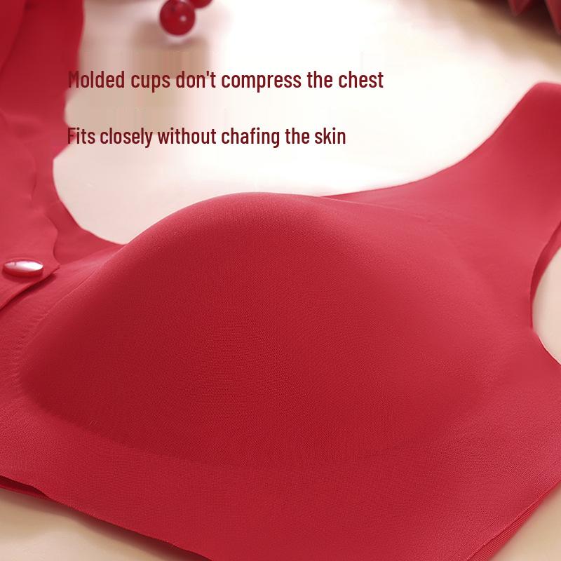 2026 Year of the Horse Zodiac Red Seamless Front Closure Bra & Briefs Plus Size Lingerie Set