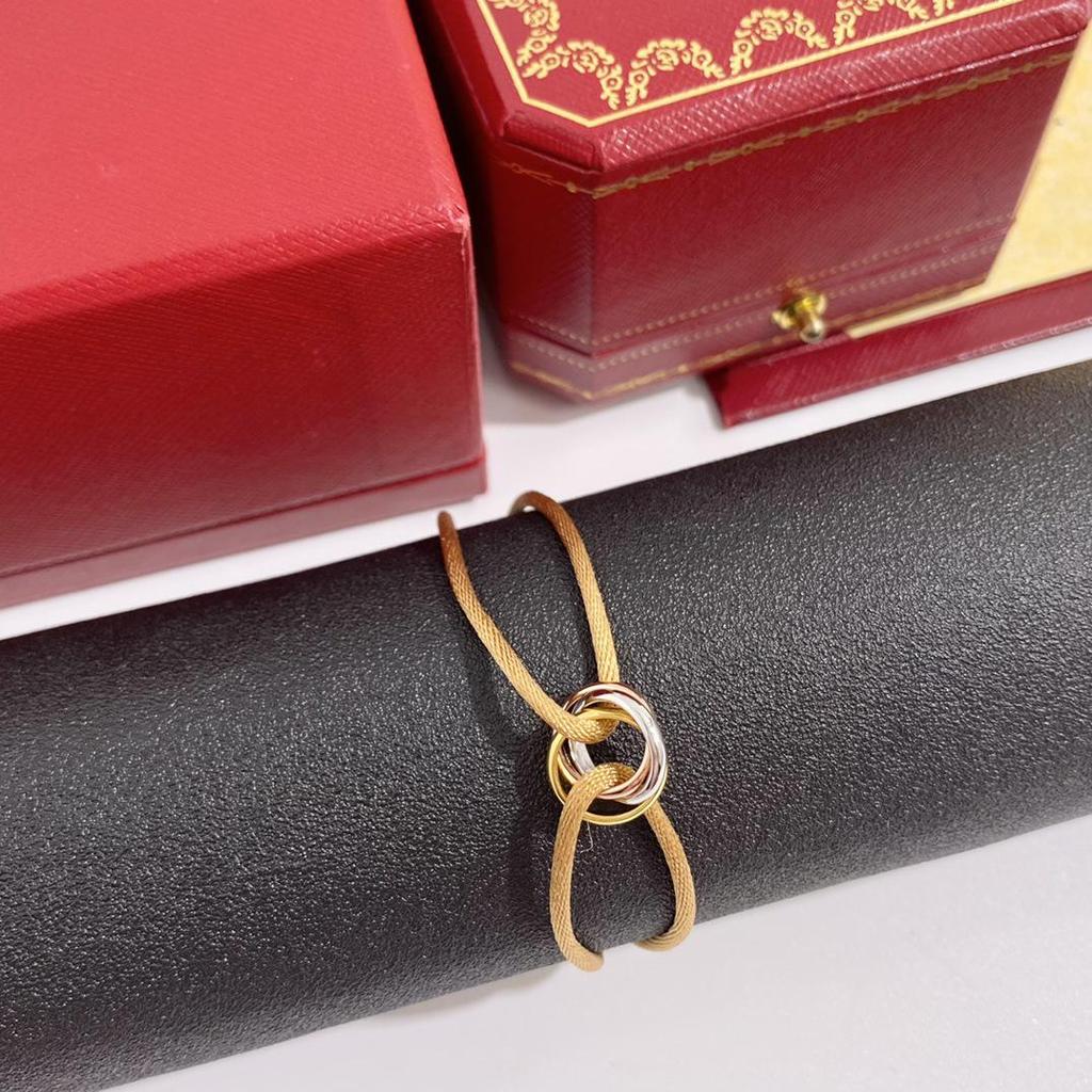 Three-Color Hand-Woven Red Rope Bracelet: Lucky Valentine's Gift for Couples.