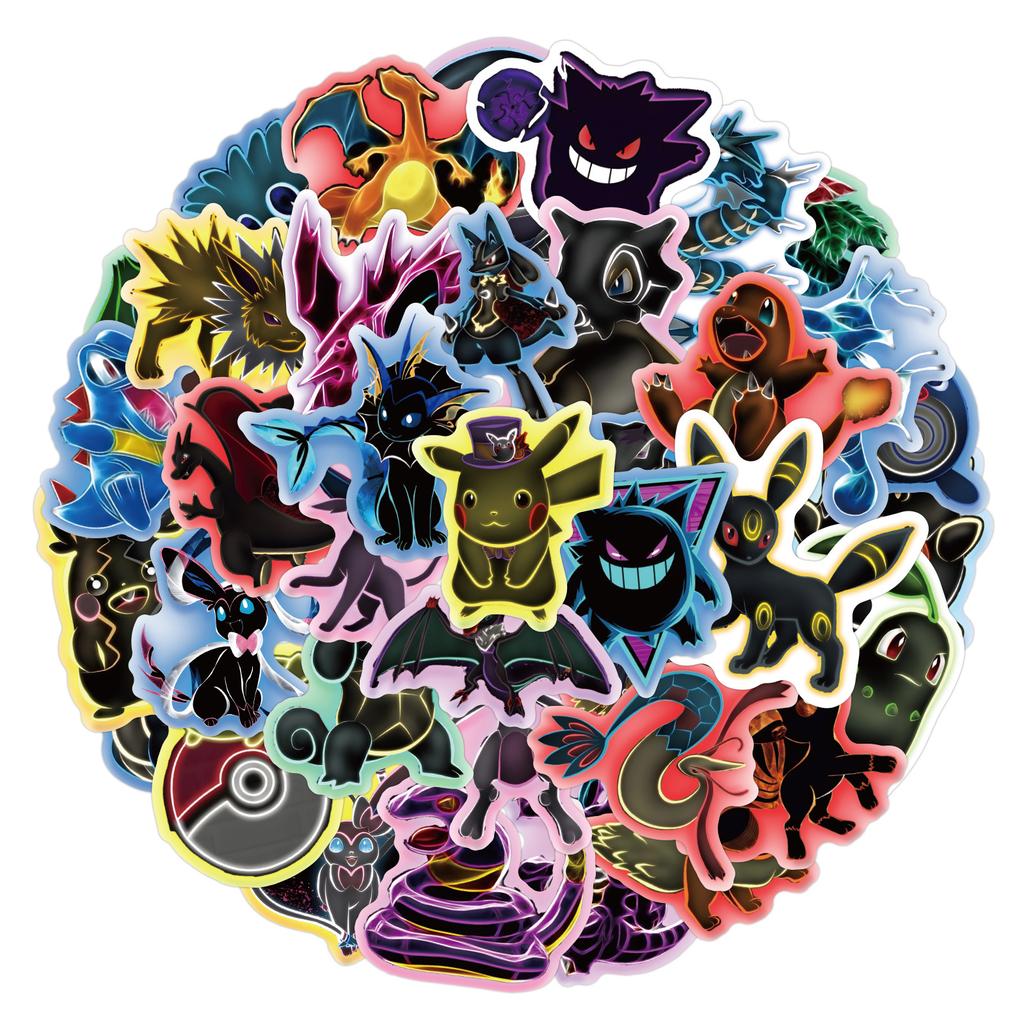 50 Pokemon Doodle Stickers Luggage Refrigerator Helmet Mobile Phone Kettle DIY Decorative Stickers