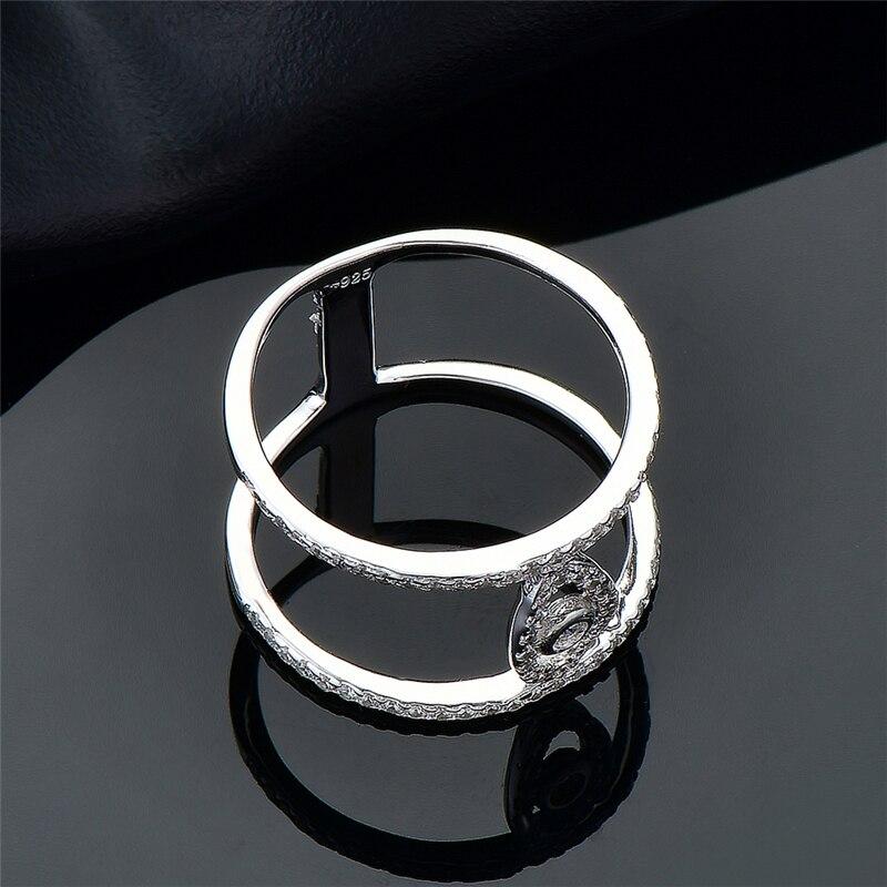 925 Sterling Silver Rings Evil Eye Micro Pave Clear Zirconia Fashion Party Rings For Women Gifts Fine Accessories Jewelry