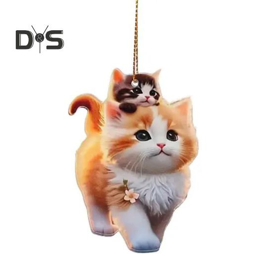 

Мультяшный кот акриловое подвесное украшение для дома комнатная рождественская елка зеркало заднего вида автомобиля 2D плоский котенок подвесное украшение животное кулон 1