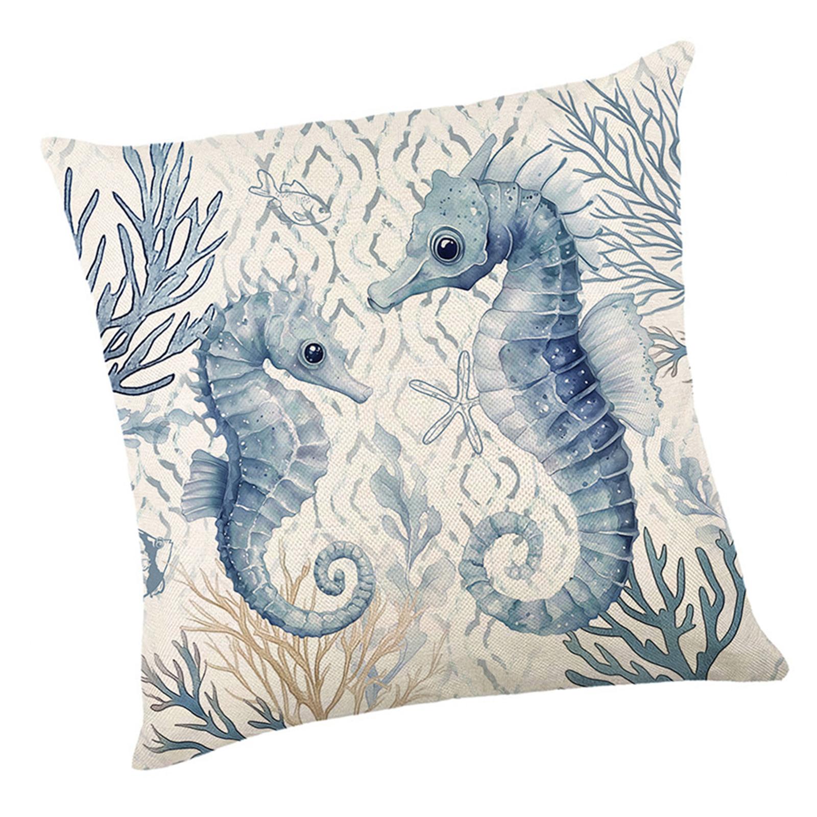 Наволочка Летняя наволочка из льна с изображением океана, наволочка с изображением океана, наволочка для дивана и подушки для спальни A