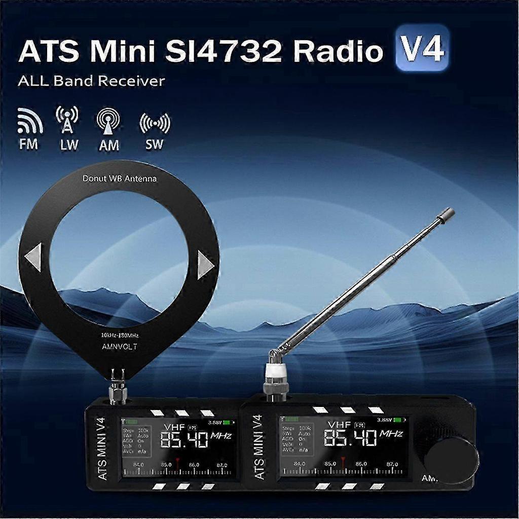 Upgrade V4 ATS MINI SI4732 Radio ALL Band Radio FM AM SSB LSB USB Receiver,Built-in Hi-Z Headphone A