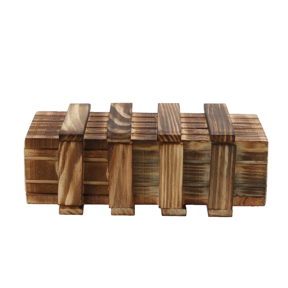 Wooden Brain Teaser Box Portable with 3 Drawers Assembly Box Lightweight Flexible Fingers Party Props for Children Adult Gifts