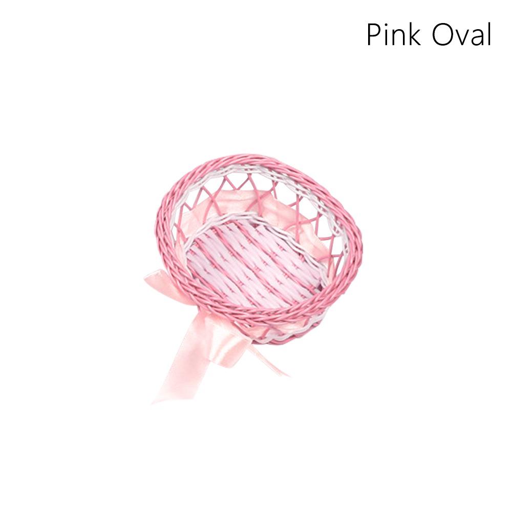 Beautiful Hand Made Flower Storage Basket Hand-Woven Round/Oval Shape Wicker Flower Basket Shopping Storage Hamper Basket