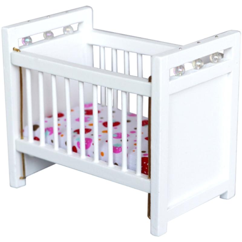 Dollhouses Crib Model Realistic Dollhouses Mini Crib Realistic Play Single Realistic 1:12 Model Mini Size Toy 1