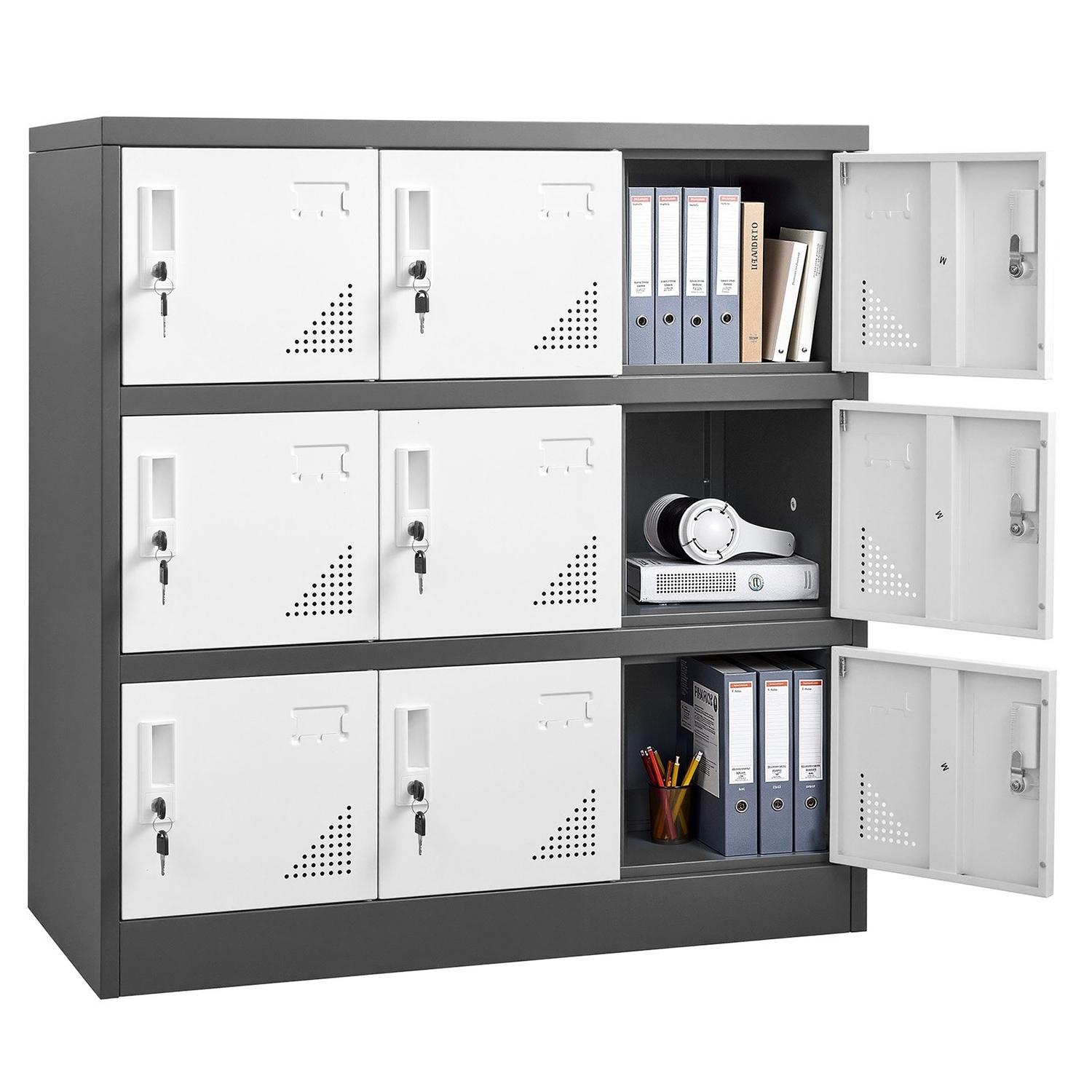 9 Doors Metal Locker, Lockable Steel