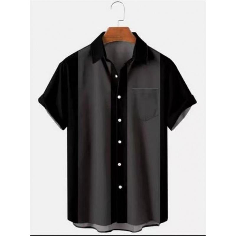 New summer casual hot sale D printing short-sleeved shirt Hawaiian shirt men's vacation seaside source