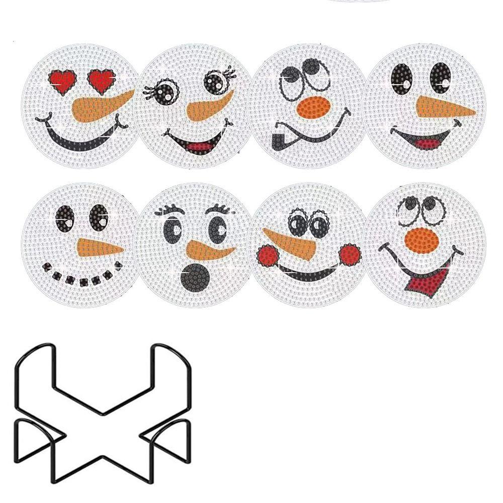 

Mandala Diamond Painting Coasters Kit Shining Cartoon DIY Handicraft Supplies with Holder Stress-reducing Kitchen Dish Mat L