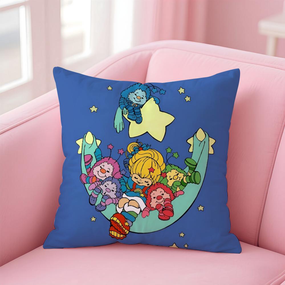 Fantasy Cute RRainbows BBrite Cushion Cover Pillowcase Short Plush Invisible zipper Room Sofa Cushion Cover
