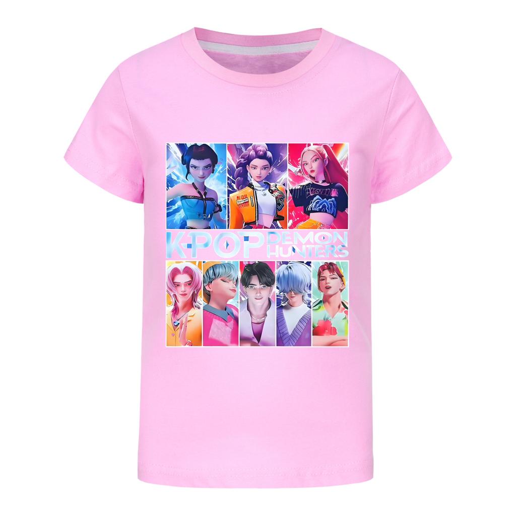 Ubrania dla dzieci KPop Demon Hunters Saja Chłopcy Miękka Chłopcy Dziewczęta Koszulka Letnia Moda Fajna Koszulka dla Dzieci Kostium Cosplay