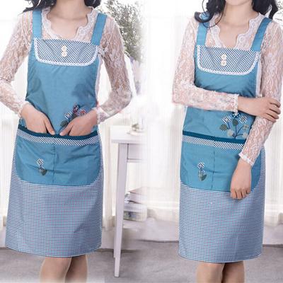 1 tablier de cuisine à double poche résistant à l'huile pour femme, tablier de nettoyage sans manches