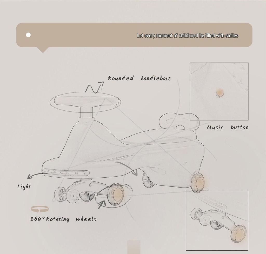 Kids' Twist Car: Anti-Rollover Ride-On Toy for Ages 1-6