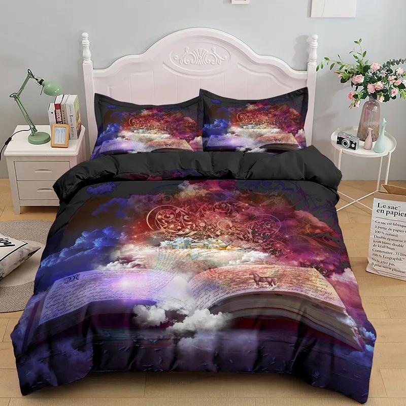 Magic Book Duvet Set Suitable For Boys And Girls Bedroom Decoration Bedding Three-Piece Set