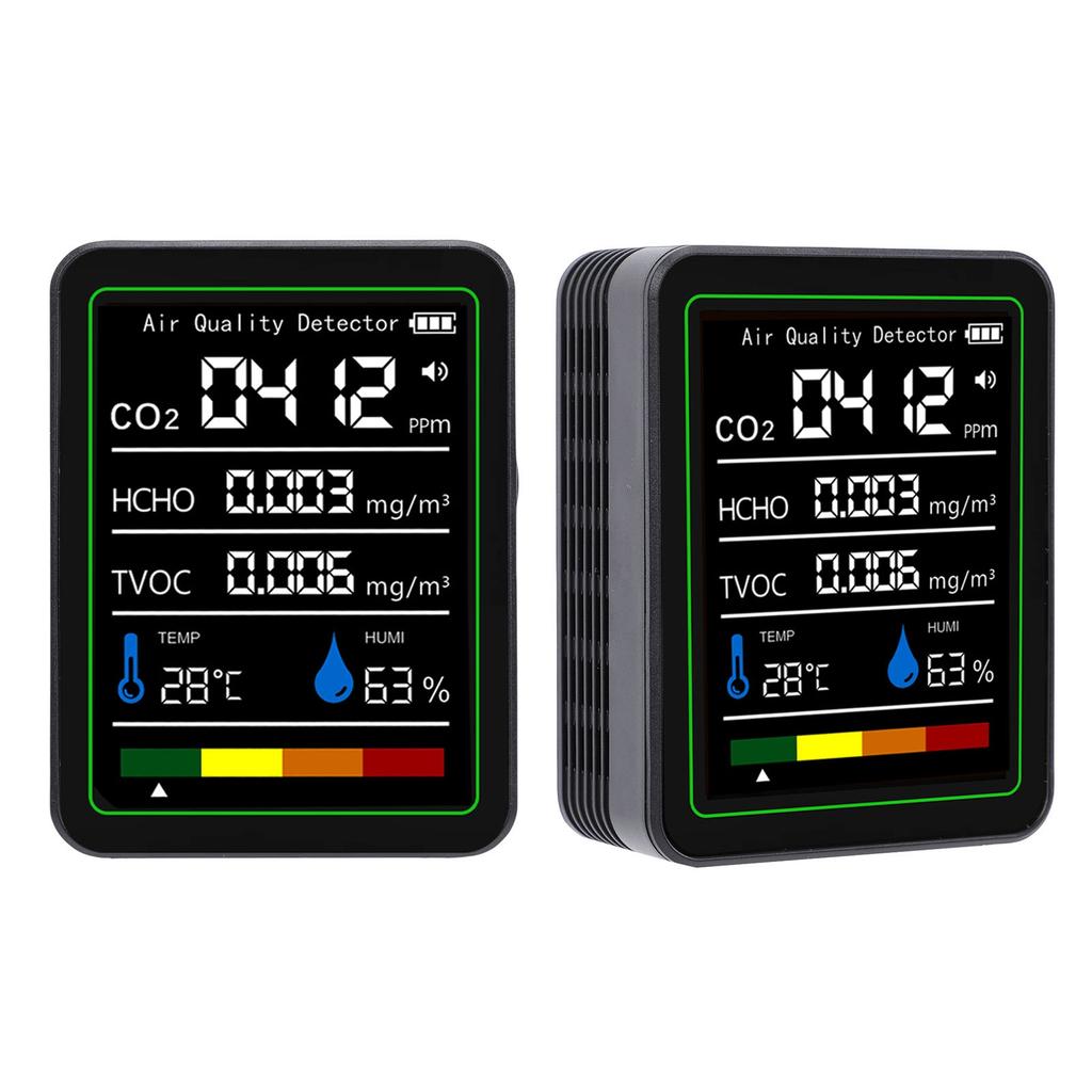 5 in 1 Air Quality Detector CO2 TVOC HCHO Temperature Humidity Tester Real Time Accurate Detection Air Quality Meter