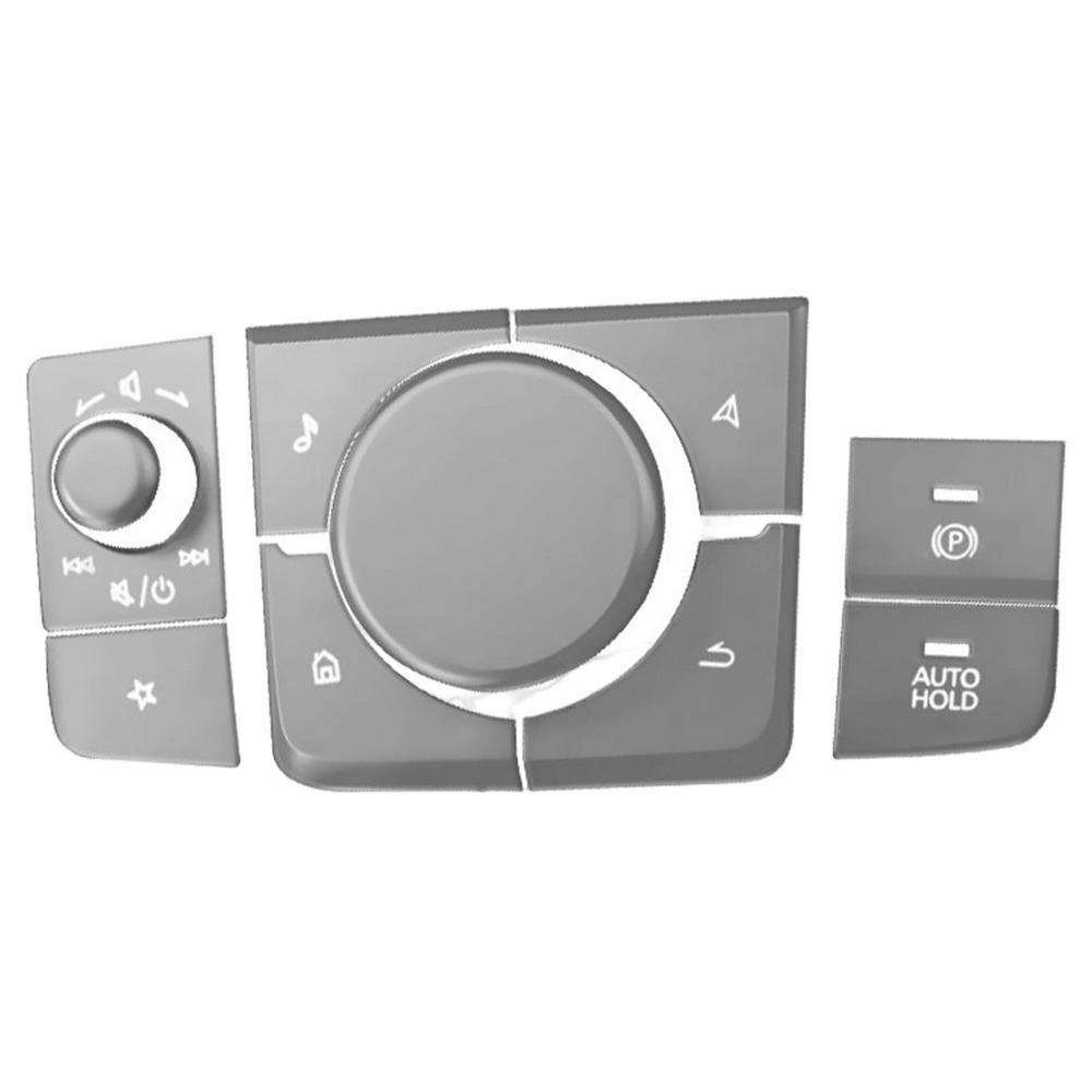 Schalterknopf-Abdeckungsaufkleber für 3 CX-30 Auto-Hold-Schalter P-Taste Multimedia-Schalter Knopfaufkleber Aluminium