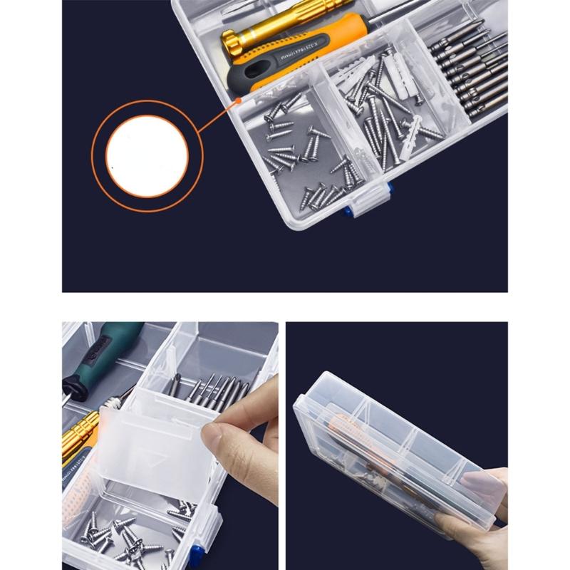 15/28/36 Grids Clear Organizer Box with Adjustable Dividers Compartment Organizer Clear Storage Container for Bead