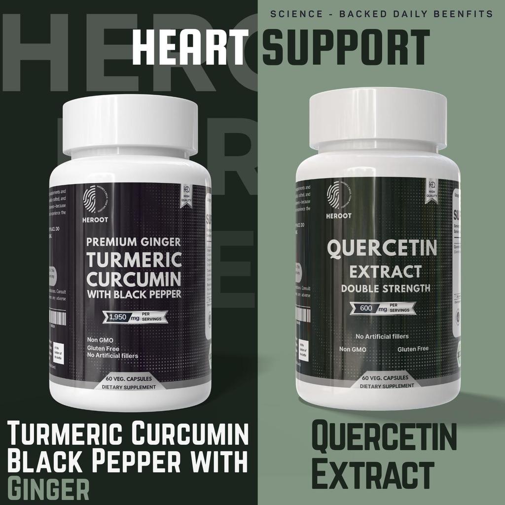 Heroot Wellness Capsule Combo | Quercetin Extract & Turmeric Ginger Black Pepper