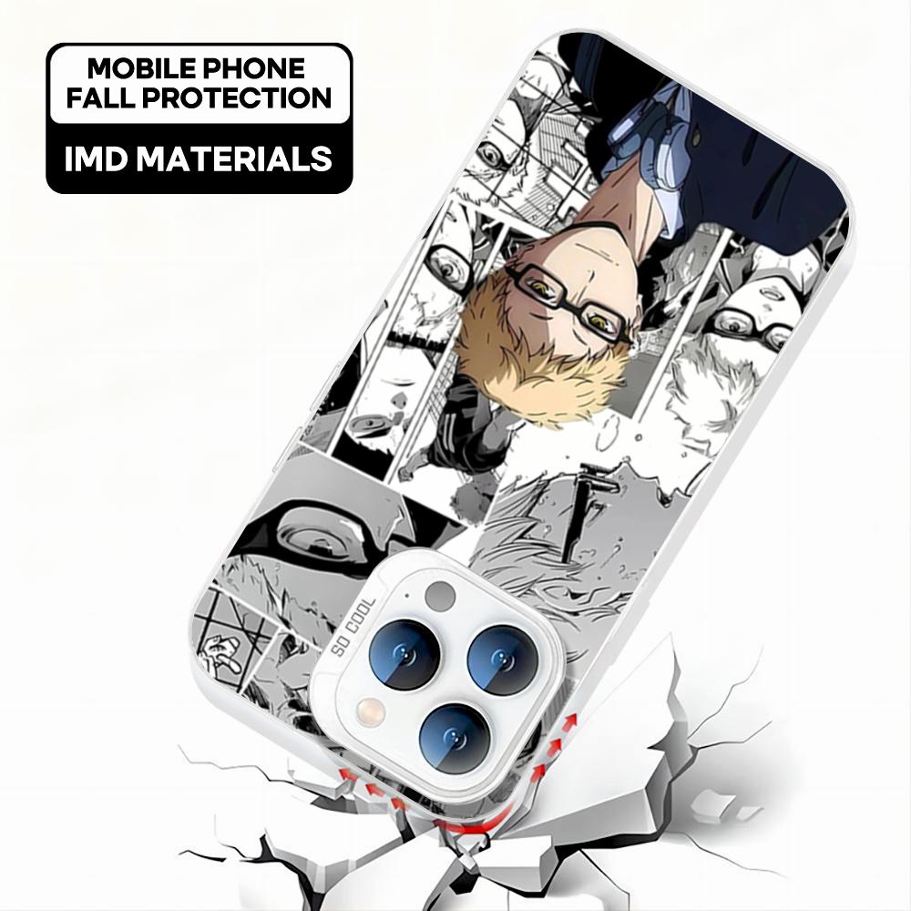 H-Haikyu!! Anime Tsukishima Kei Phone Case White IMD Colorful Silver Suitable soft case for iPhone 16 15 14 13 12 11 XS Pro Max