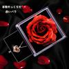 Soap Flower Rose Necklace for Silver Artificial Flower Pure Heart Shape Never Withering Dry Rose Creative Rose Gift Message Card Wedding Day White