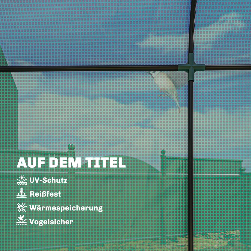 Tomato Greenhouse Foil Greenhouse with Roll-up Door Mesh Window Arched Roof 170 x 68 x 200 cm Green