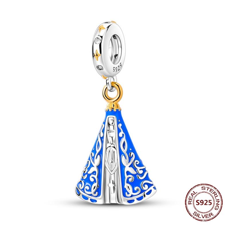 Teufelsaugen Anhänger 925 Kupfer Original Hand von Fatima Blauer Zirkon Kreuz Blaue Augen Charms Passend für Armband DIY Herstellung Zirkon Geschenk