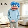 Halloween Party Outfits Big Mouth Creature Flannel Hoodie, Unisex Oversized Fleece Hooded Warm Winter Pullover Sweatshirt, Plush Top for Daily