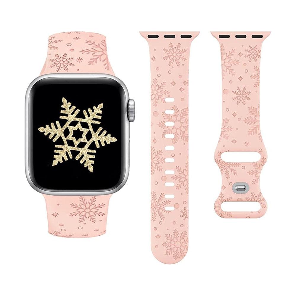 Christmas Strap For Apple Watch Bands 49mm 46mm 45mm 44mm 42 40mm Engraved Bracelet Correa IWatch Series 11 10 SE 9 8 7 Ultra2 3