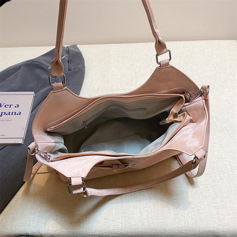 Damen Mode Große Kapazität PU Tragetasche Lässige Schulterhandtasche mit Verstellbarem Riemen