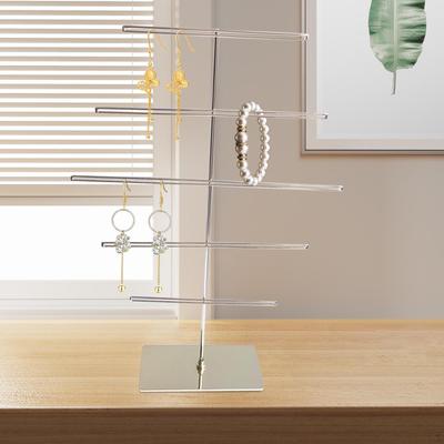 Bracelet Necklace Holder, Jewelry Display Stand, Multipurpose Metal T Bar Stand for