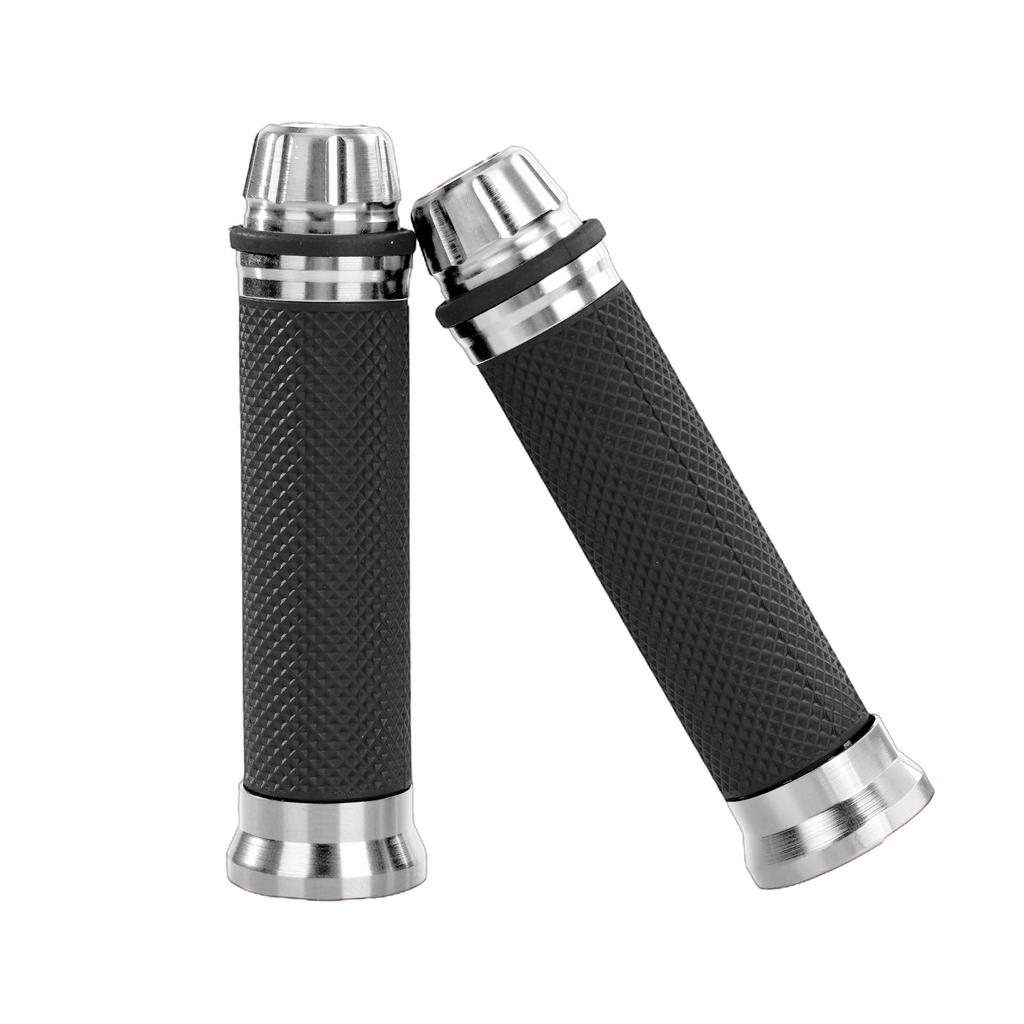 Motorcycle Handlebar Grips Cylindrical Rubber Double-Color Aluminum End Caps Arrow Personalized Modification Accessories