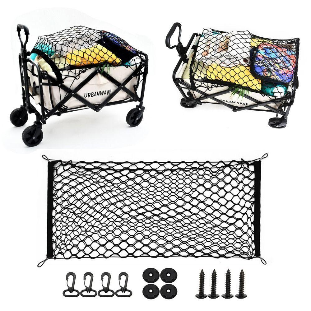 Adjustable Trunk Storage Net Double Layer Luggage Mesh Net Car Mesh Storage Bag  Back Rear Seat