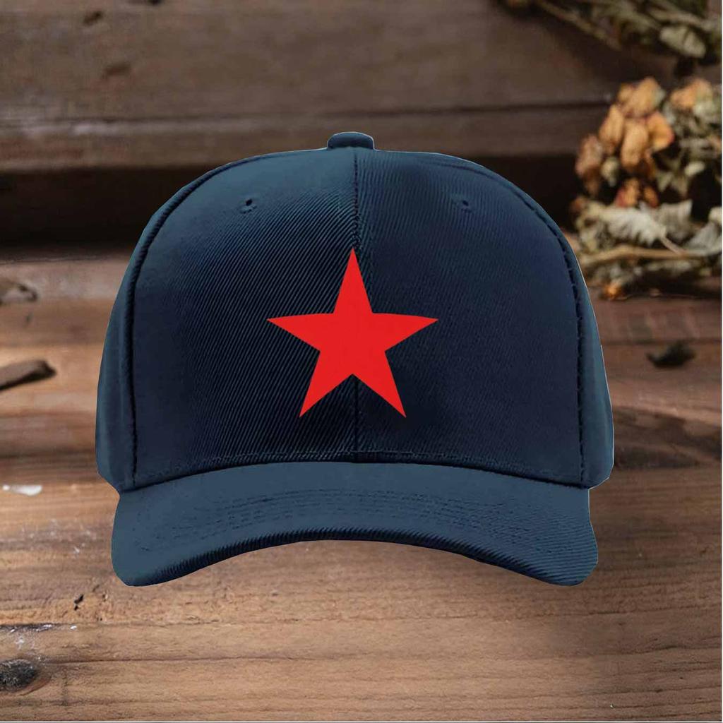 Adjustable Classic Baseball Cap With Red Star Multicolor Unisex Outdoor Street Style Casual Wear