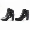 Great Valentino Garavani Short Boots With Rock Studs Black Leather Women 35.5 Used