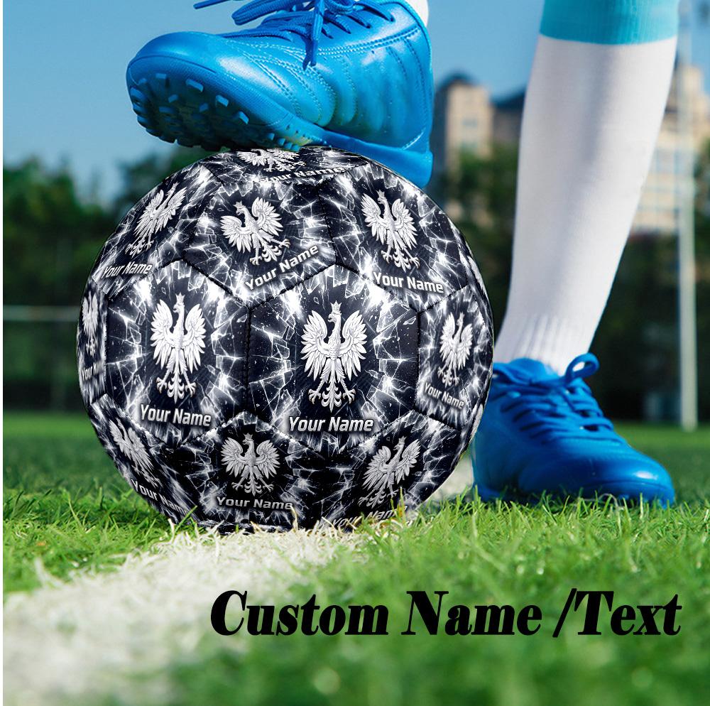 Size 5 Football Custom Name Text, Outdoor Training Soccer BallPoland Football