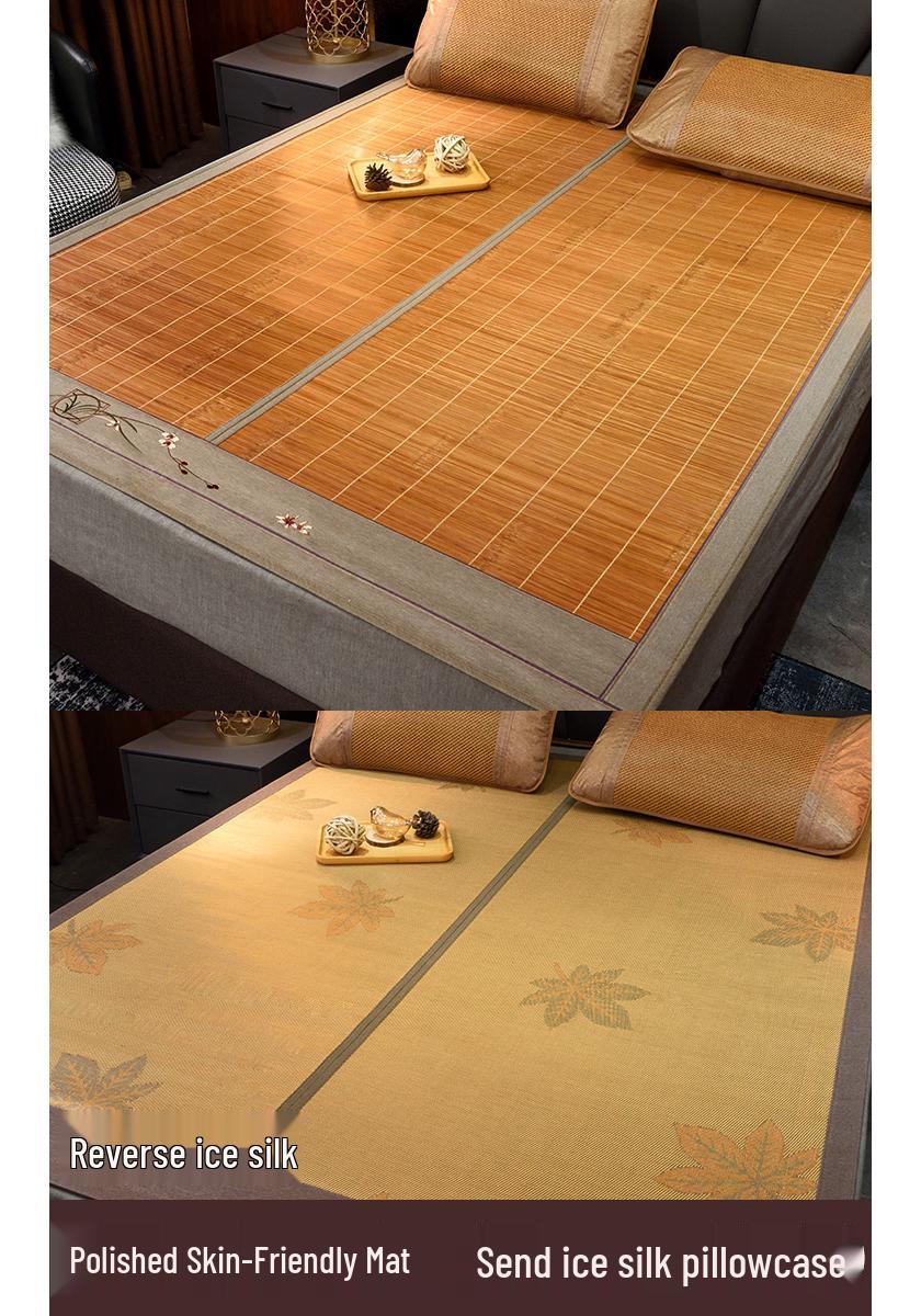 Dual-Sided Bamboo Straw Summer Mat for