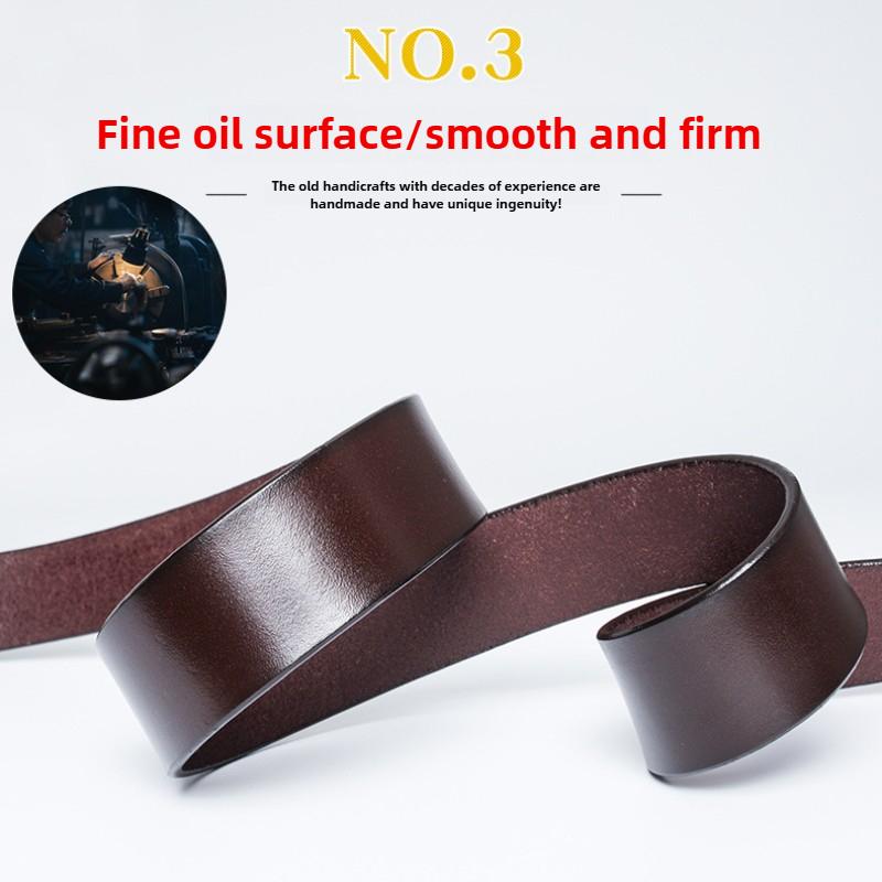 Fashion New Men's Belt Retro Whole Cowhide Smooth Buckle Belt Men's Waist Belt