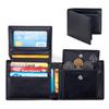 Men's Genuine Leather RFID Tri-Fold Wallet: Soft Cowhide, Retro, Multifunctional Card Holder.