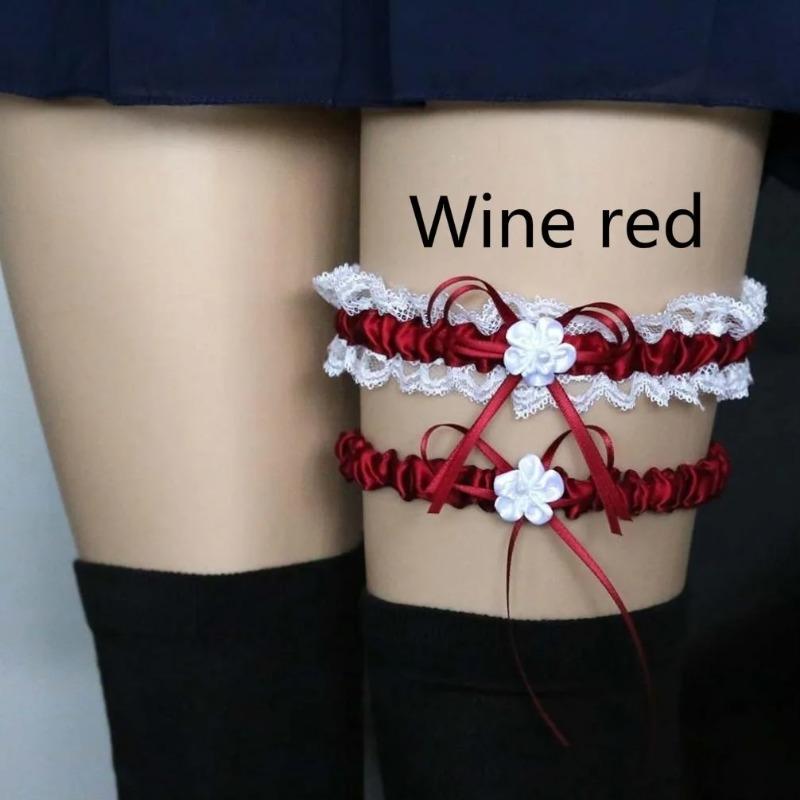 2ks/sada Bowknot krajkový podvazek Sexy svatební svatební podvazek cosplay dekor