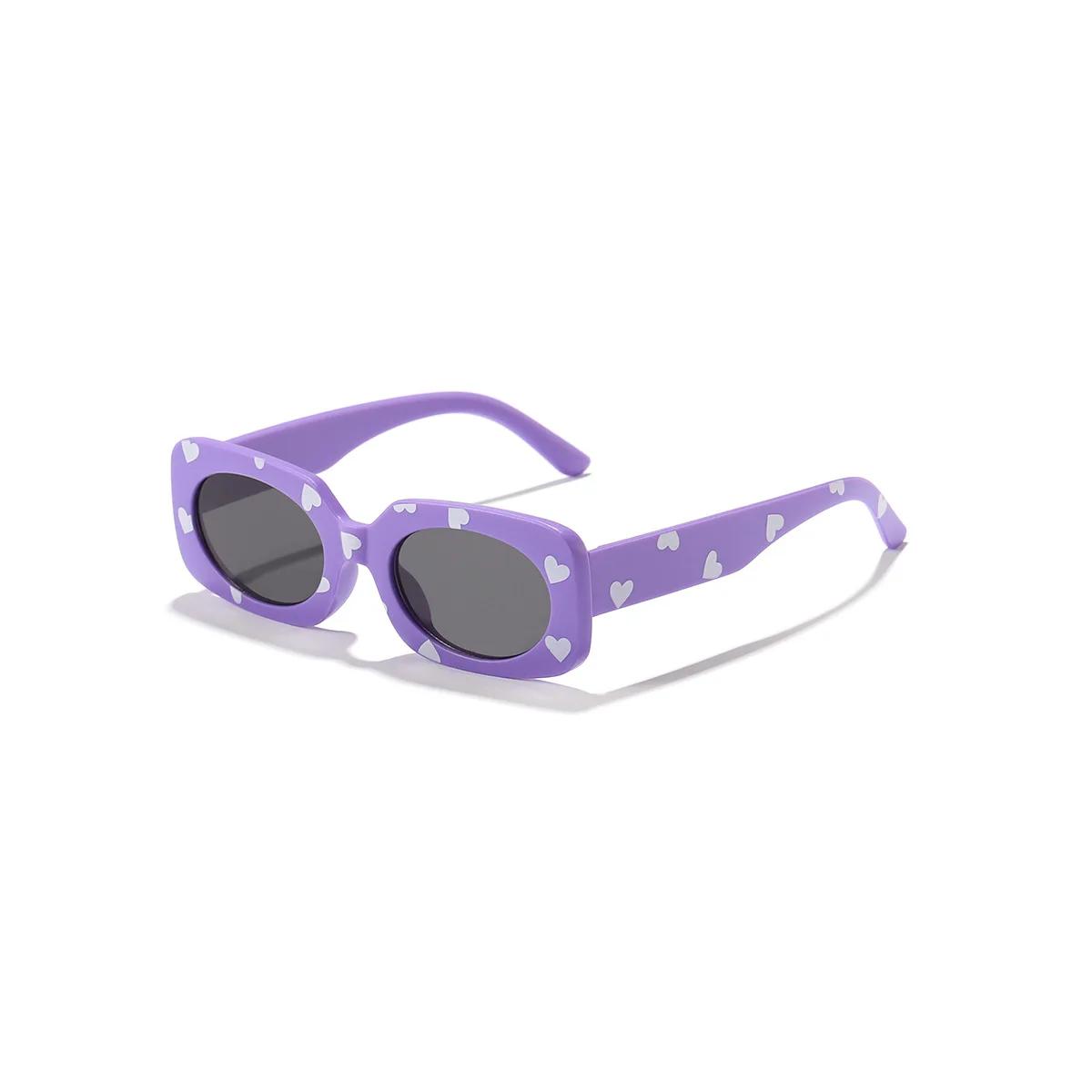 

Fashion Cute Heart-shaped Sunglasses with Lovely Print for Children Sunglasses Kids Rectangle Eyewear Shades Girls UV400 фіолетовий