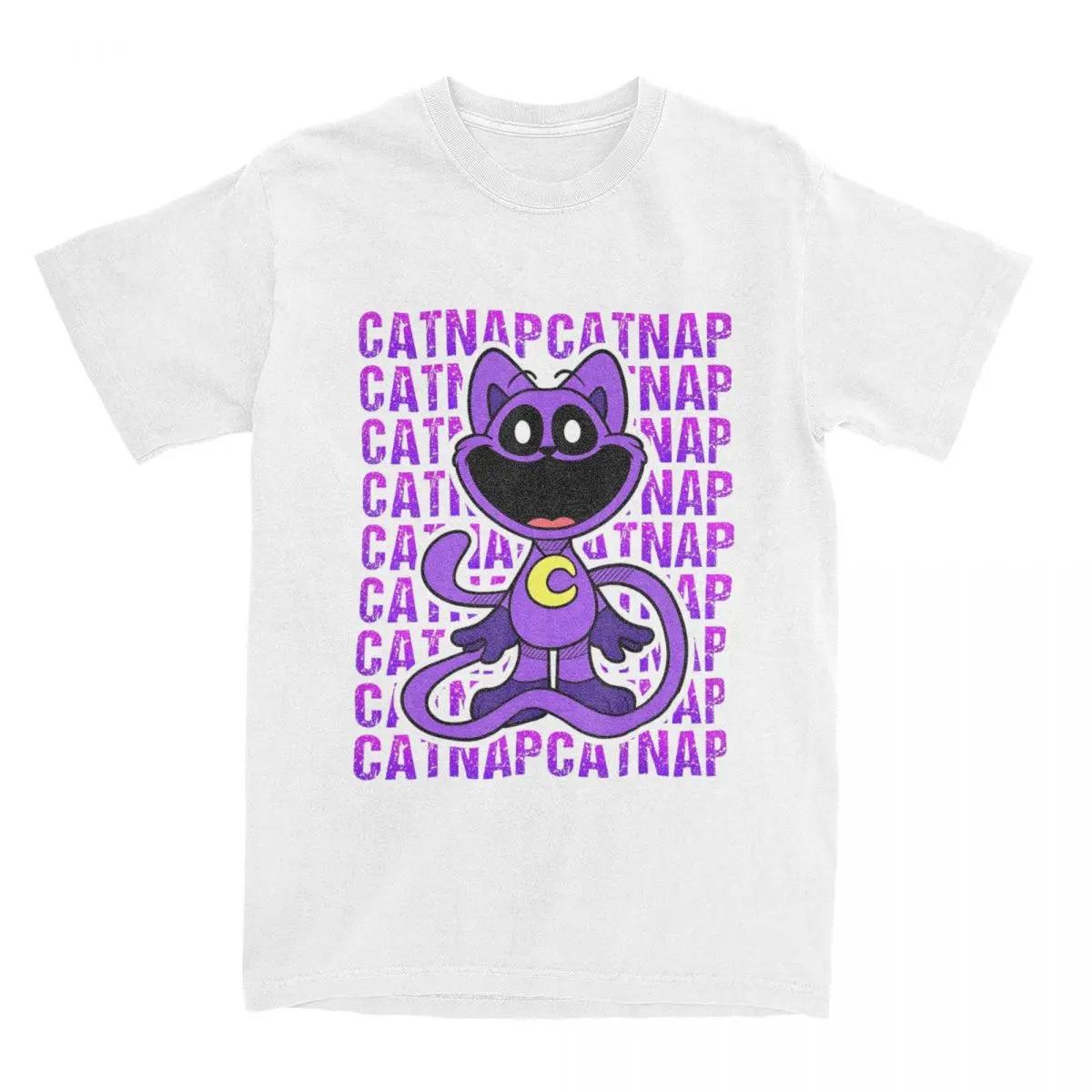 

Мужские и женские футболки с рисунком CatNap Smiling Critters, одежда, юмористические футболки из чистого хлопка с текстом Cat And Dog, футболки, одежда для лета XXXXXL белый