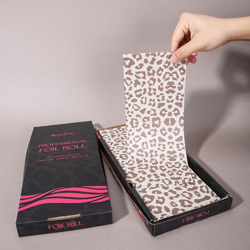 

300Sheets 12*30cm Leopard Print Hair Foils Highlighting Non Slip Coloring Aluminum Foil Hairdressing Perm Foil Hair Beauty Salon