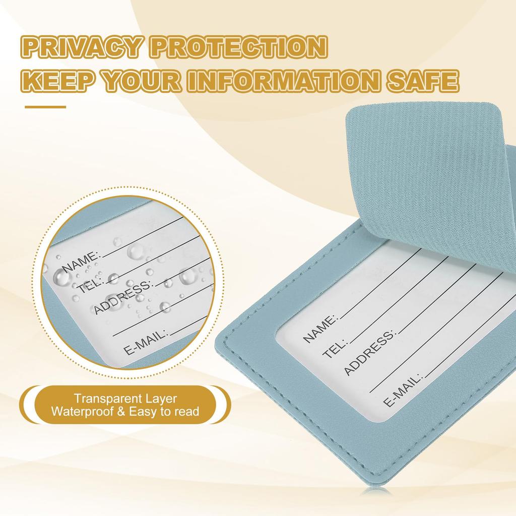 PATIKIL Ledergepäck 30 Stück Gepäck PU Taschenanhänger für Flugreisen Hellblaue Anhänger, Anhänger, Koffer, Essentials,