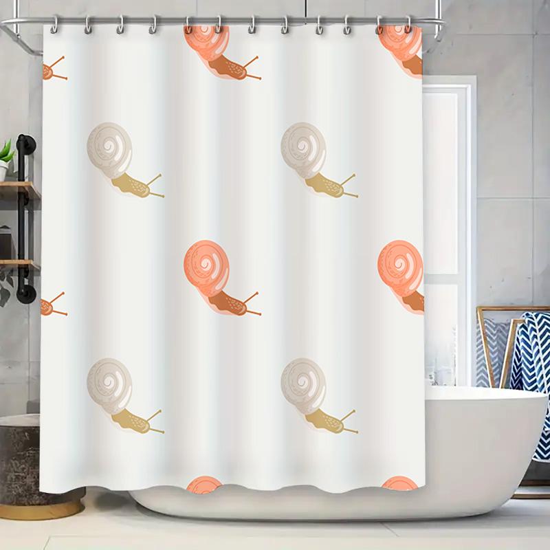 

Beautiful Coral Pink Shell Snail Bathroom Shower Curtain Waterproof Decor Home Decoration For Kids Room W60H190(CM)-1 Pcs
