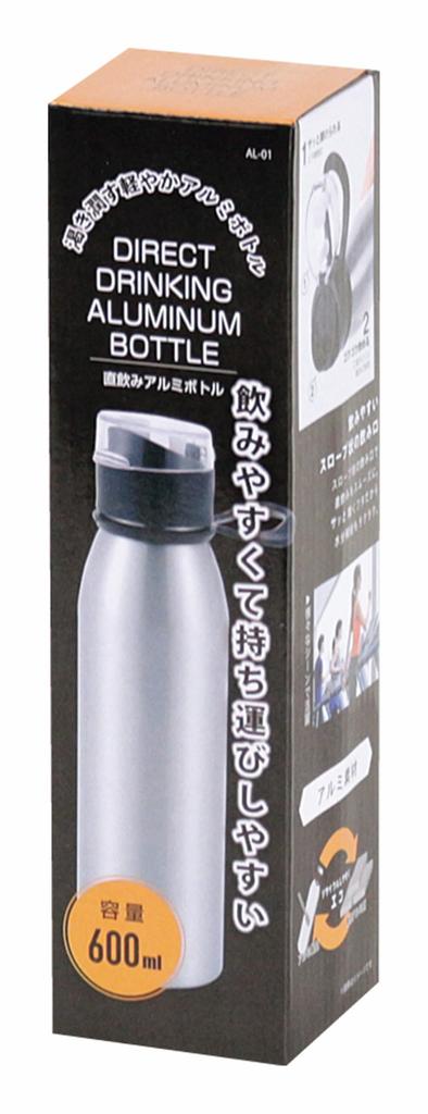 Kakusei Aluminum Water Diameter X 11cm Width X Bottle, 600ml, 6.6cm 24.2cm Height, AL-01