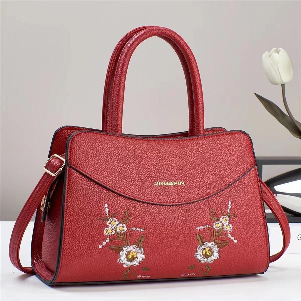 Fashionable Black Crossbody Bag For Women Stylish Casual Floral Design Handbag